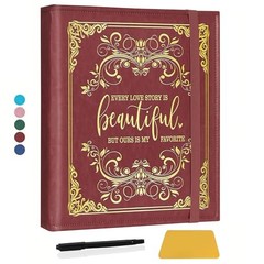 Valentine Day Gift for Couple,Love Story Magnetic Self Album Love Story-Brown