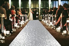 4Ft x 20Ft Silver Sparkly Wedding Aisle Runner – Ideal for Prom, Beach &