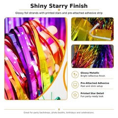 Pack of 4 Sparkly Neon Rainbow Foil Fringe Curtain Backdrop Metallic Streamer…