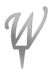 Darice VL45W Mirror Acryl Initial Letter with Stake Alphabet W 4-1/2-Inch