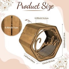 OurWarm Wedding Card Box for Party, Hexagon Brown Boxes