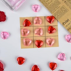 Red＆Pink Acrylic Heart Ornaments Translucent Hearts Shaped Gems 70 Red ＆ Pink