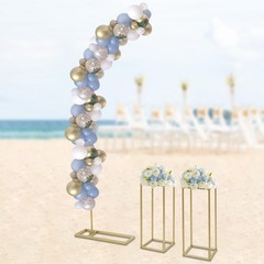 GOLD Metal Wedding Stand For Wedding Events Party Rectangular+Arch 3pcs