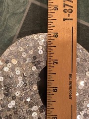 8″ X 7″ Wooden «&» Silver Sequin Signs *NEW/Sealed Corner Wear In Package* j2