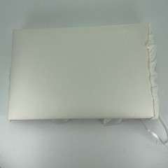 Cathys Concepts White Chiffon Wedding Guest Book Swarovski Crystal Accents
