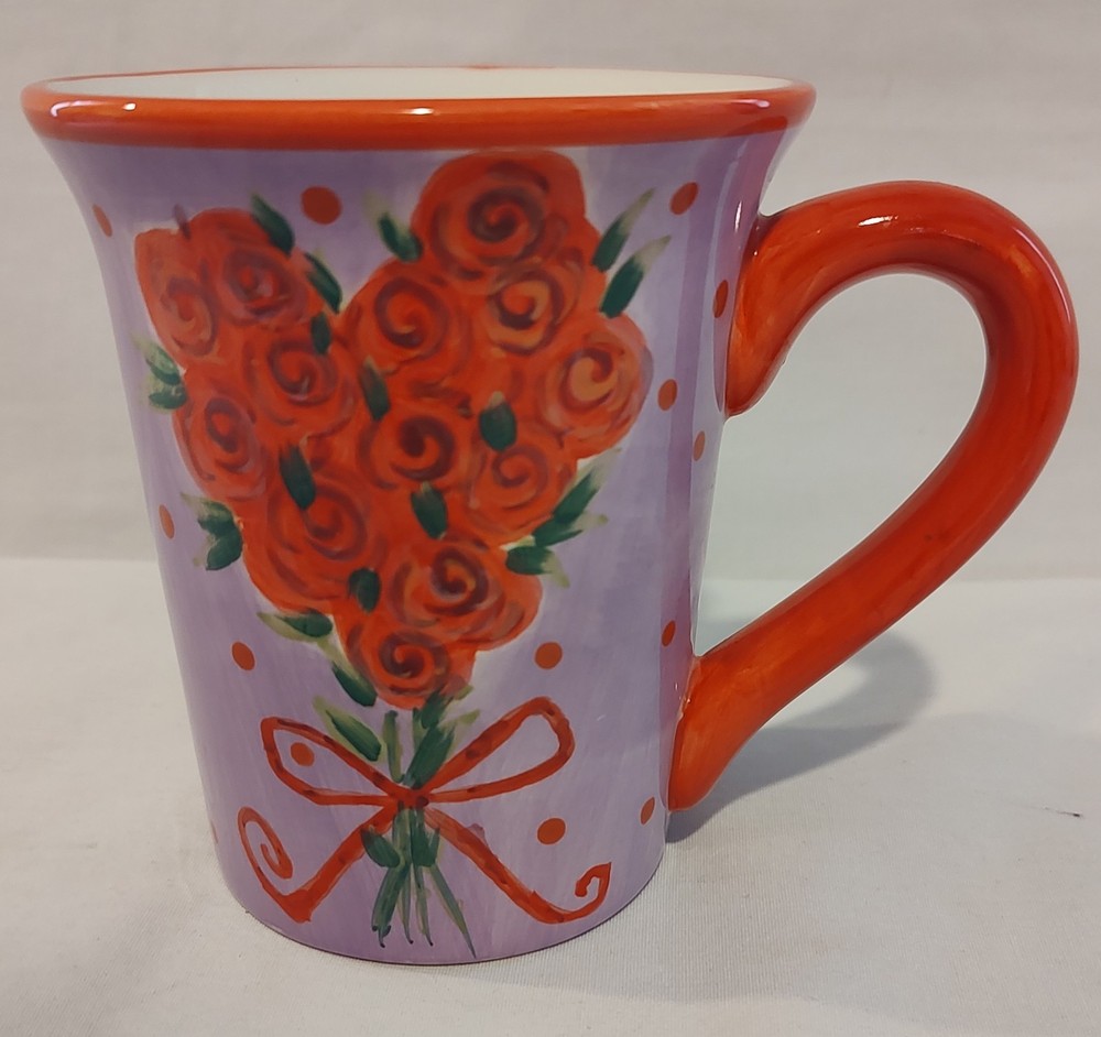 Certified International Tim Coffey Valentine Heart of Roses Mug – 12 oz. – EUC