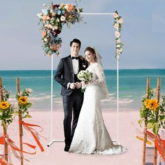 1*2m Wedding Backdrop Stand, Backdrop Frame, Backdrop Stand W/ Pink Cloth Cover