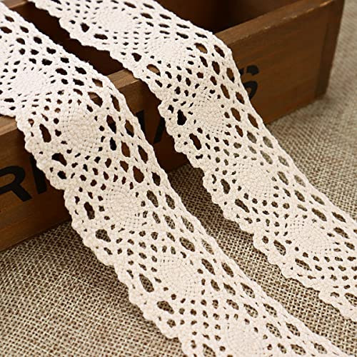 Vintage Lace Ribbon Cotton Lace Trim Crochet Sewing Lace for Crafts, Gift