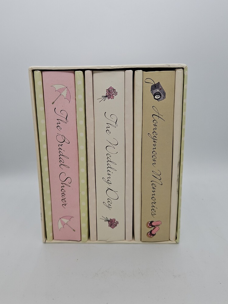 Sheffield Home 3 Pc Wedding Memory Photo Album Set Bridal Shower Honeymoon NEW