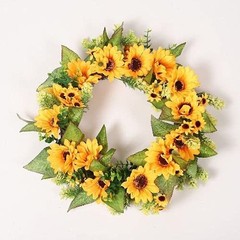 2 Pcs Artificial Sunflower Garland,Sunflower Vine with 230cm, Green