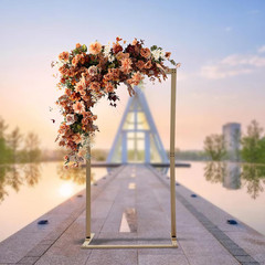 7Ft Square Wedding Arch Backdrop Stand, Wooden Wedding Arch Garden Arbor, Weddin