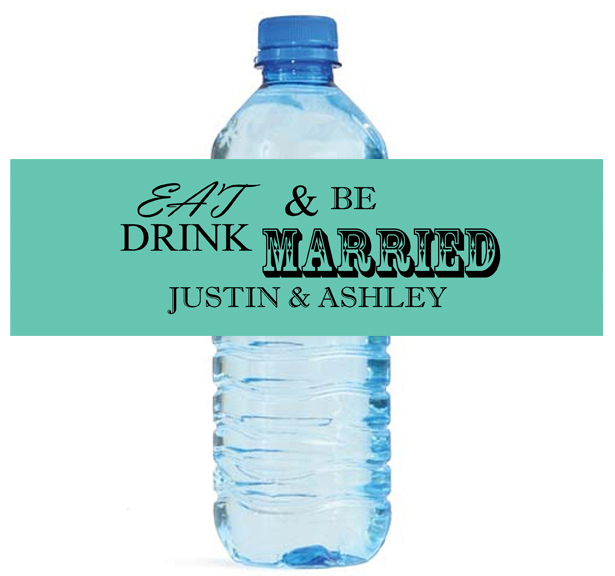 100 Mint Eat Drink be Married Wedding Anniversary Engagement Party Water Labels