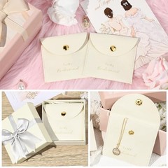 Jewelry Bags Bridesmaid Gifts Set of 8 Velvet Small 8 x 8 cm (Button) Ivory