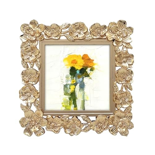 Square Spring Blossom Photo Frame / 3.5×3.5 In | For Vertical Display on