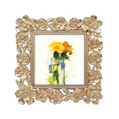 Square Spring Blossom Photo Frame / 3.5×3.5 In | For Vertical Display on