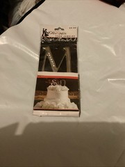 Studio His & Hers Cake Jewelry Silver w/ Rhinestones Wedding Toppers (M) New