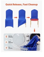 30 PC Stretch Spandex Chair Covers for Events Parties and Dining-Blue-NEW