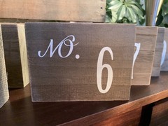 Table Top Decoration for Wedding Numbers 1-10 Real Wood Parisian Home , IN BOX