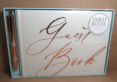 NEW Punch Studio GUEST BOOK 100 Lined Pages with Gold Pen Party Event SEALED BOX
