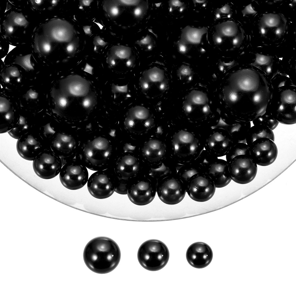 200 Pcs Pearl Bead for Vase Filler, 20/14/10mm Floating Beads(Black)