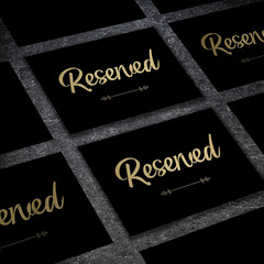 12 Pack- Gold Foil Reserved Signs for Wedding and Restaurant Tables with Stand a