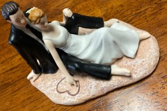 Wedding Cake Topper Romantic Couple Lounging on the Beach Weddingstar Porcelain