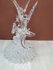 Vintage Spun Glass Hummingbirds Figurine Wedding Cake Topper Murano Style Birds