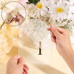 Arch Wedding Table Numbers 1-10 with Stands, Elegant Gold Number 5.5 x 7” Arc…