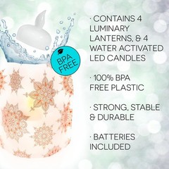 MODGY Luminary Lanterns Candle Holder Decorative Indoor Jaya, 4 pack, Jaya