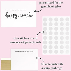 Kate Spade New York Wedding Guest Book, Bridal Journal W/ 17 Lined Pages + 1 Pen