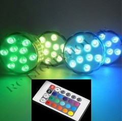 LED Light Puck or Pod Remote Control LED Submersible Lights – 4 pc w/ remotes