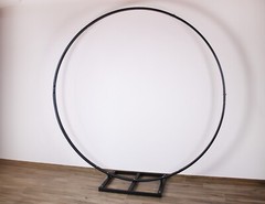 Round Metal Wedding Arch 6.5FT – Gold Backdrop Stand for Ceremony & Events