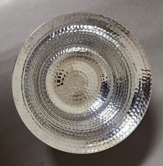 Compote Bowl Vase Low Base Hammered Centerpiece Wedding 8″Dia 4.75″High Set/2