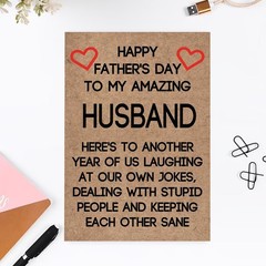 Ziwenhu Romantic Fathers Day Gift for Husband Fiance, Funny Fathers Day Card …