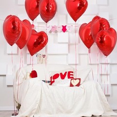 30Pcs 18 Inch Heart Balloons Valentine’s Day Heart Shape Foil Mylar Red