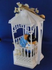 New Vintage Bakery Crafts Teddy Bear Country Dancers Gazebo Wedding CakeTop,