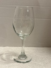 Grandma of the Bride Wine Glass Etched Clear Stemmed Glass Wedding Bridal Shower
