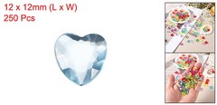 250Pcs Acrylic Heart Gems Heart Shaped Bauble Vase Filler Ornament Light Blue
