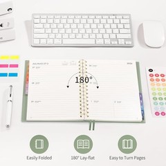 2026 Planner, Weekly and Monthly, Medium Size (5.7″ x 8.3″), Jan – Light Green