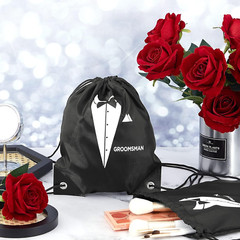 12 Pieces Groomsman Gift Bags for Wedding Include 1 Best Man and 11 Groomsman Pr