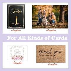 Gold Table Number Place Card Holders 32 PCS, Heart Shape Photo Card Stand