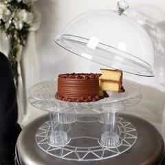 Acrylic Cake Stand with Dome Lid 14 Inch, Clear Serving Platter Holder