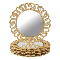 MAONAME 13″ Gold Charger Plates Set of 6, Mirror Charger for Dinner Plates, P…