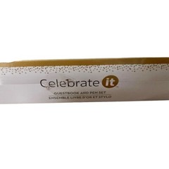 Celebrate It Wedding Guestbook and Pen 3 Piece Set NIB