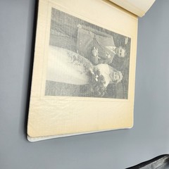 Vintage White Wedding Album w/ 8 Photos 1940s Black & White Vtg Bridal