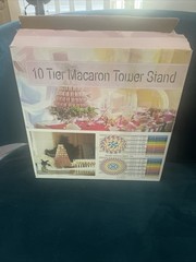 10 Tier Round Macaron Tower Macaron Stand to Hold 230 Macarons w/ACRYLIC RISER