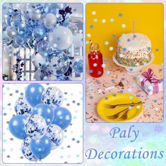 Yuanchu Multicolor Round Confetti, 6000 Pieces Paper Small, Blue and White