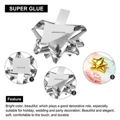 100pcs 1″ Mini Star Gift Bows Metallic Christmas Bows for Gift Wrapping, Silver