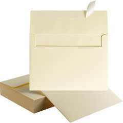 50 Pack 5 x 7 Envelopes Colored Self Seal for Wedding One Size Cream