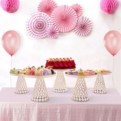 5-piece Crystal Cake Stand-french Gold Cake Stand For Wedding & Ceremony Bakery